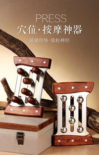 新款仿指压手法穴位按摩器木质多位全身点穴揉捏按压颈肩足底按摩
