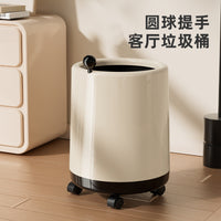 Modern Light Luxury Trash Can, Plastic, 10L, Double Layer, with Wheels Option