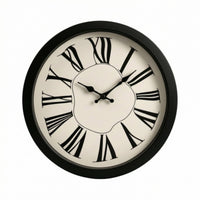 Distorted Timepiece Dial Non Ticking Wall Clock with Roman Numerals Quiet Sweep for Bedroom
