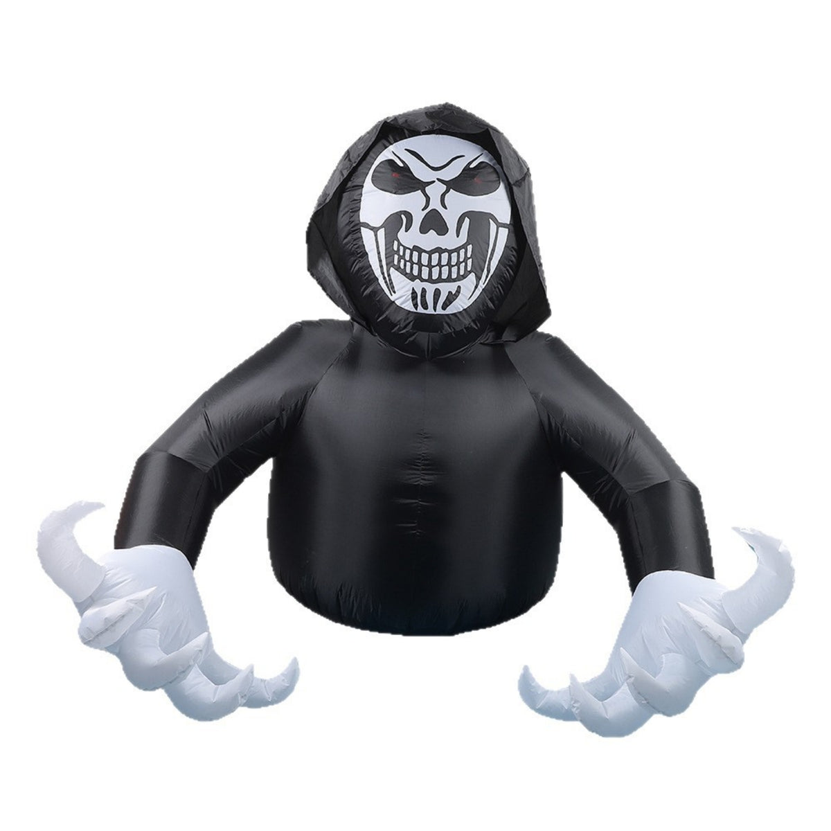 Halloween Inflatable Grim Reaper Scary Grim Reaper with Skull Face Spooky Hooded for Lawn, Porch