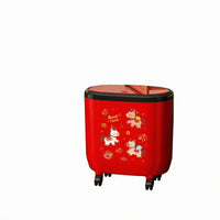 Decorated Waste Bin Cartoon Horse Wheeled Trash Bin Caster Wheels