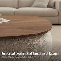 2 Pieces Stack Ing Coffee Table Set Round Surface Stack Ing Coffee Table Pair Hidden Storage Multi-Functional for Homeowners