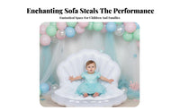 Inflatable Seashell Seat Princess Theme Party Decoration Reusable for Luau, Kids