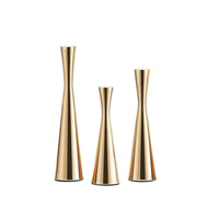 3 Pieces Candlestick Holder Set Hourglass Taper Candle Holder Decorative