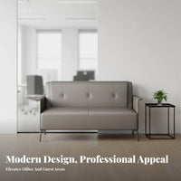 Modern Design Upholstered Loveseat and Armchair Minimalist aesthetic Reception Seating space-saving Size Commercial Furnishing Comfortable Cushioning for Business Owners, Employees, Office Managers, Waiting Room