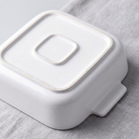 Lasagna Casserole Pan, Rectangular Casserole Dish for Oven, Deep Rectangular Oven Dish with Handles, Ceramic Gratin Dish, Porcelain Lasagne Pan