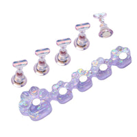 Nail Holder with Attractive Base Translucent Manicure Practice Stand Practical