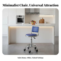 Adjustable Round Stool with rear supportrest Rolling casters Lowsupportive rest rotate Stool