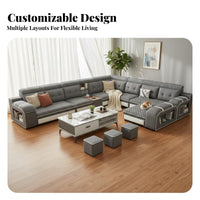 L-Shaped Chaise Sofa Removable and cleanable Cover Configurable Chaise Sectional pet-tolerant textile Living Room Furniture for Apartment Dwellers, Home