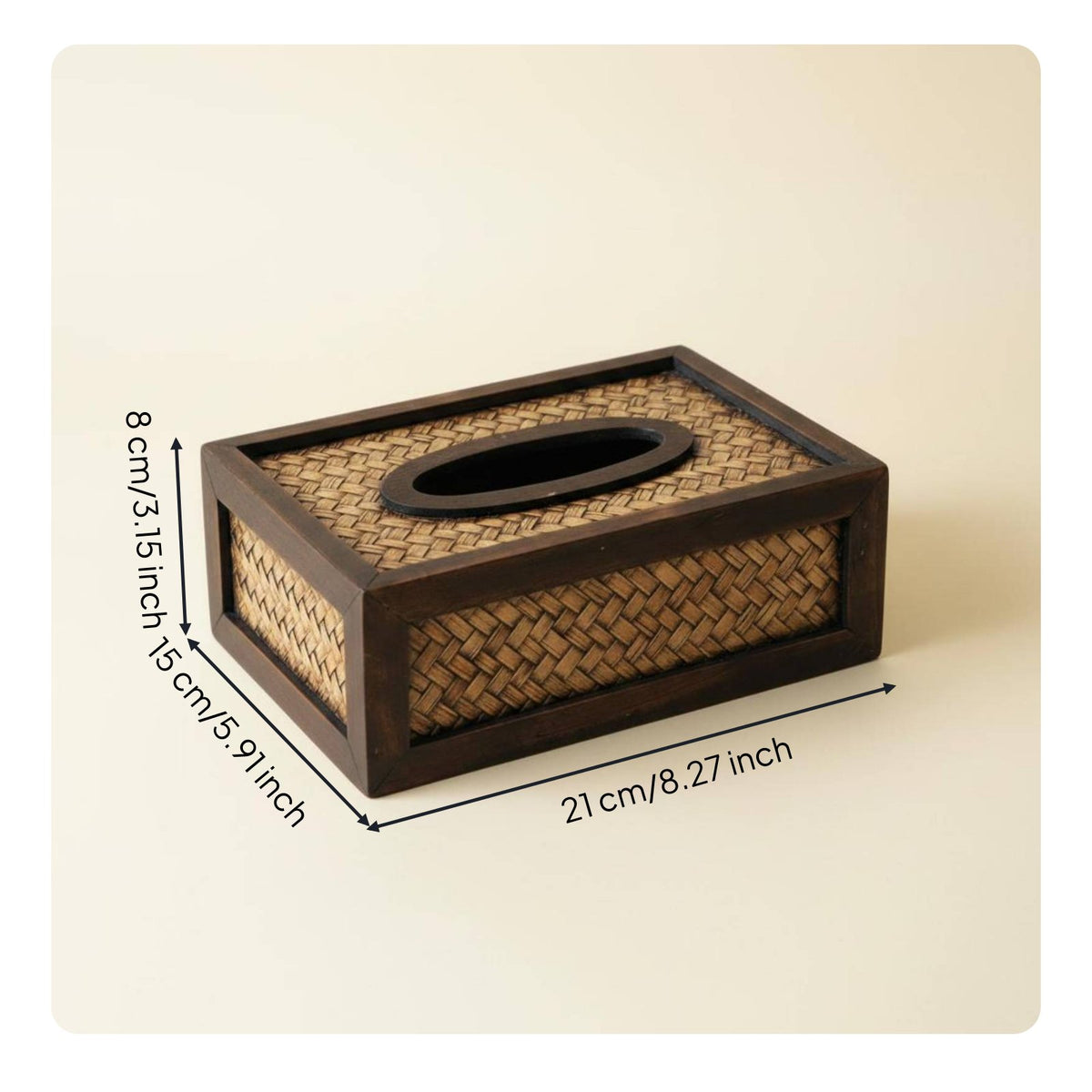 Woven Tissue Box Boho Design Woven Tissue Box Cover Long-Lasting for Restaurant