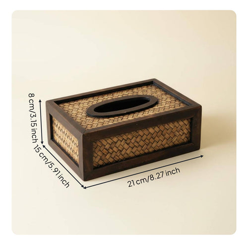Woven Tissue Box Boho Design Woven Tissue Box Cover Long-Lasting for Restaurant