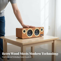 Powered Car Subwoofer Deep Bass Bluetooth Speaker Wooden for Road Trips