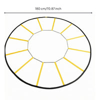 Storage Bag Circular Agility Ladder Portable Round Hoop Agility Instructor 12-Section Speed Ladder Black and Yellow