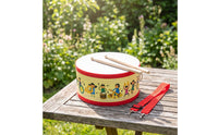 Children's Drum with Mallet and Carrying Strap Double-Sided Drum with Shoulder Strap Small Percussion Instrument for Kids, Beginners, Classroom, Home