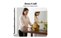 Good Fortune Symbol Laughing Buddha on Dragon Throne Intricacyed Craftsmanship Laughing Buddha Statue Golden Finish Feng Shui Ornament for Business Owners, Spirituality Seekers, Entrance Hall, Entranceway, Living Room, Storefront