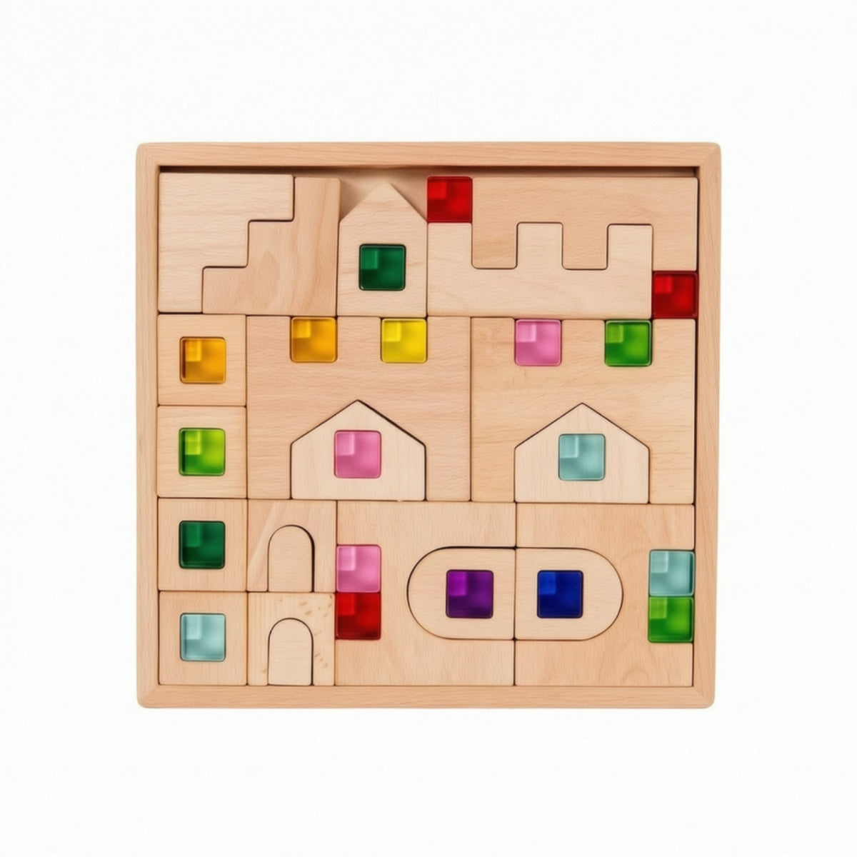 Shape Matching Board Educational Wooden Puzzle Geometric Shape Puzzle for Preschoolers, Playroom