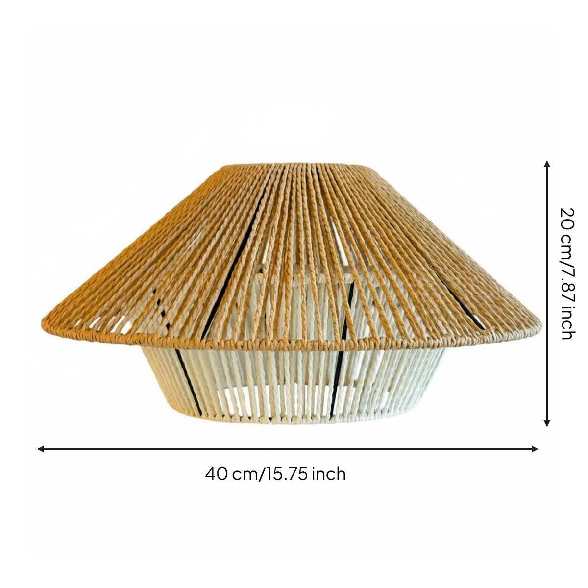 Retro Design Woven Paper Rope Lampshade Handwoven Woven Lamp Shade Natural Look Japanese Design Suspended Shade Nature Inspired for Cafe, Restaurant