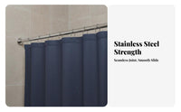 Stainless Steel Drill-Tool-Tool-Free Curtain Rod Rust-Resistant Telescopic Curtain Rod Anti-Slip Grip Drill-Tool-Tool-Free Clothes Versatile Use for Homeowners, Students, RV Owners, Bathroom, Balcony, Doorway, Bedroom