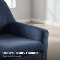 Nordic Aesthetic Upholstered Armchair High Backrest Upholstered Armchair with Wood Legs Mid-Century-Century Modern Design Single Sofa Thickly Cushisingled for Homeowners, Interior Designers, Study Room, Bedroom, Hotel Lobby, Reception Area
