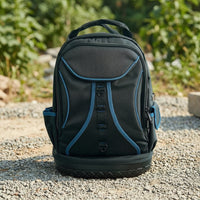 Tool Backpack with Base Ergonomic Tool Backpack with Molded Base Large Capacity for Electricians, Technicians