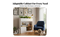 Multi-Functional Double-Sided shelving unit with Sliding Doors Combination Design Freestanding Shelving Unit Space-Saving Room Divider Decorative Accent for Apartment Dwellers, Office Workers, Interior Designers, Small Spaces