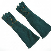 Leather Gloves with Long Cuffs Heavy Duty Bovine Leather Gloves with Extended Forearm Guard Guarding for Welders, Gardeners, Metalworking, Gardening