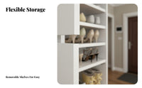 Space-Saving Narrow Shoe Cabinet Dust-Proof Vertical Shoe Storage Rack Large Capacity Slim Corner Storage Shelf Sturdy Shelving for Apartment Dwellers, Families, Homeowners, Small Areas, Hallway, Closet, Bedroom
