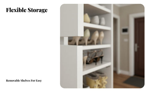 Space-Saving Narrow Shoe Cabinet Dust-Proof Vertical Shoe Storage Rack Large Capacity Slim Corner Storage Shelf Sturdy Shelving for Apartment Dwellers, Families, Homeowners, Small Areas, Hallway, Closet, Bedroom