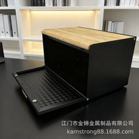 跨境货源方形竹盖面包收纳箱大号烘焙掀盖厨房整理盒现货批发