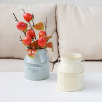Vintage Metal Milk Jug Planter for Home Decor