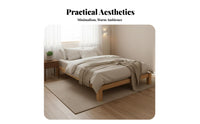 No Box under-mattress support Needed foundation Bed Frame Slatted Support Headboardless Slat Bedstead Minimalist Aesthetic Bedroom Furniture Low silhouette Design for Renters, Students, Homeowners, Apartment, Guest Room
