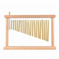 CALLOWAY 20-Note Wind Chime with Wooden Frame, Gold and Silver Tones, Percussion Instrument
