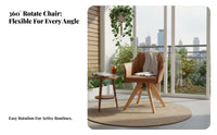 Upholstered rotate Chair Highresilient pad Accent Armchair sturdy Wood Legs Minimalist Design for Adults, Balcony, Home Office