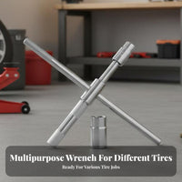 Foldable Design Cross Lug Wrench High Rotational Force 4 Way Folding Lug Wrench Heavy Duty Steel for DIY Enthusiasts, Roadside Emergency