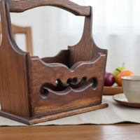 Wooden Fruit Basket Retro Wooden Design Serving Tray Easy to Carry Household Storage for Living Room