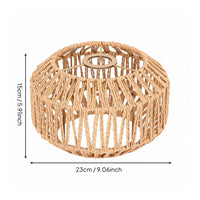 Woven Paper Cord Lampshade Hollow Design Boho Hanging Lamp Shade for Dining Room