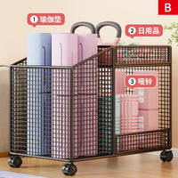 瑜伽垫收纳架家用泡沫轴储物架客厅健身器材放置架哑铃球拍放置架