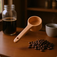 Long Handle Wooden Scoop Unfinished Wooden Coffee Spoon