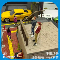 1/64微缩仿真人偶模型树脂涂装成品小人休闲长裤女玩具立体摆件