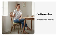 Woven Backrest Chair French Design Dining Seating Nordic Inspired Sturdy Construction for Adults, Kitchen, Bedroom