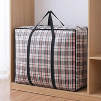 135L Waterproof Storage Bags with Reinforced Woven Handles, Heavy Duty Moving Bags for Bedding and Clothes, Reusable Cubic Sealable Closure Design
