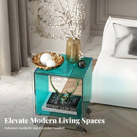 Transparent C-Table Modern Design Nightstand Space-Saving for Homeowners, Adults