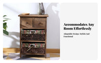 5-Drawer Organization Rattan Front Cabinet Multi-Functional Woven Front chest of drawers Multipurpose Chest of Drawers Rustic Modern aesthetic for Homeowners, Apartment Dwellers, Bedroom, Living Room, Entryway, Hallway
