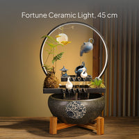 Creative Flowing Water Ceramic Decor with LED Light