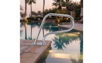 Swimming Pool Handrail with Base Plate Stainless Steel Swimming Pool Handrail Floor-Mounted Hardware for Swimmers, Elderly