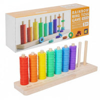 Multicolor Circular Stacker Stacking Toy Early Education Wooden Disc Stacker Quality Wood Stacking Toy for Preschoolers, Classroom