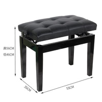 Solid Wood Piano Bench, Adjustable Height Keyboard Stool, Single Person Musical Instrument Bench