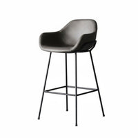 Upholstered Metal Frame Stool Retro Design Bar Chair manufacturing-inspired aesthetic Protective Floor Glides for Bistro