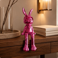 Rabbit Statue Ornament Desktop Decoration Metal Rabbit Decor Long-Lasting