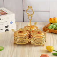 3 Pieces Condiment Jar Holder Floral Seasoning Jars with Lids Tabletop for Hosts